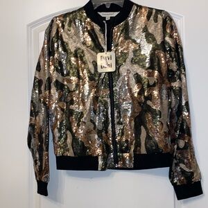 DAVI & DANI SEQUINS CAMO JACKET SZ S